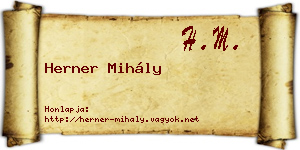 Herner Mihály névjegykártya
